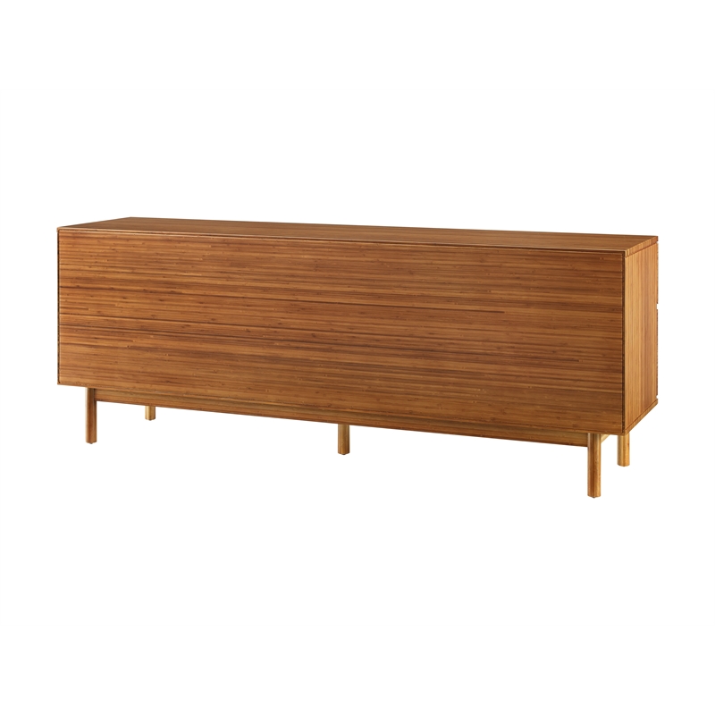Maklaine 4 Drawer Bamboo Double Dresser with Handle Free Fronts in Copper