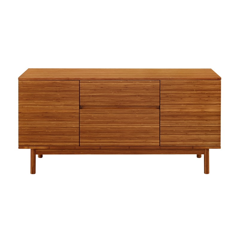 Maklaine Solid Bamboo Sideboard with 2 Soft Close Drawers in Copper