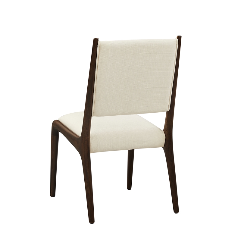 Maklaine Set of 2 Premium Solid Bamboo Chairs in Coffee and Ivory