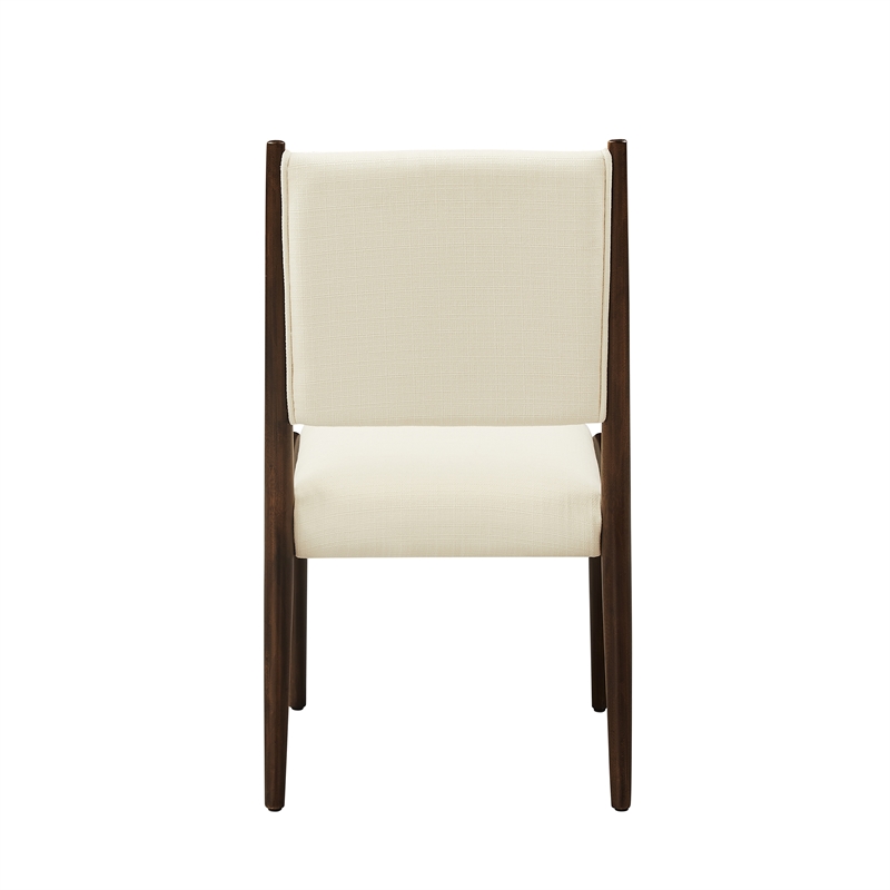 Maklaine Set of 2 Premium Solid Bamboo Chairs in Coffee and Ivory