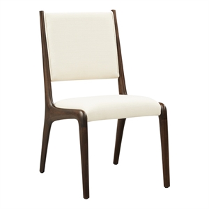 Maklaine Set of 2 Premium Solid Bamboo Chairs in Coffee and Ivory