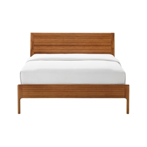 Maklaine King Bamboo Platform Bed with Smooth Frame Detail in Copper