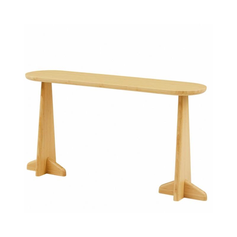 Maklaine Premium Solid Bamboo Entryway Console Table in Sand Finish