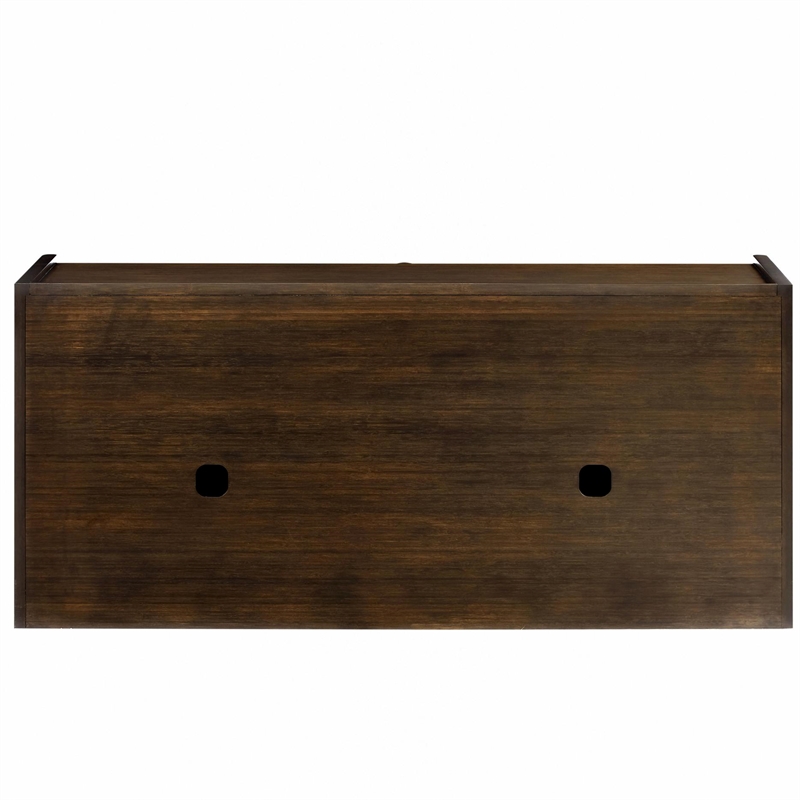 Maklaine Premium Solid Bamboo Fully Assembled Sideboard in Coffee