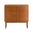 Maklaine Mid-Century Solid Amber Bamboo Console in Copper Finish