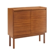 Maklaine Mid-Century Solid Amber Bamboo Console in Copper Finish