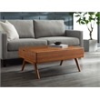 Maklaine Lift Top Bamboo Storage Coffee Table in Copper Finish