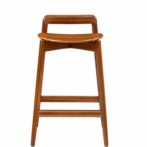 Maklaine Set of 2 Premium Bamboo Counter Height Stools in Copper
