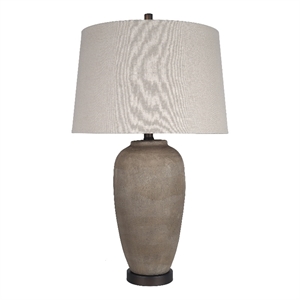 Maklaine Set of 2 28&quot x 17&quot Ceramic Table Lamps in Earthen Tone