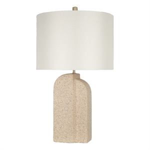 Maklaine 27&quot x 16&quot Table Lamp with Linen Shade in Natural Rock