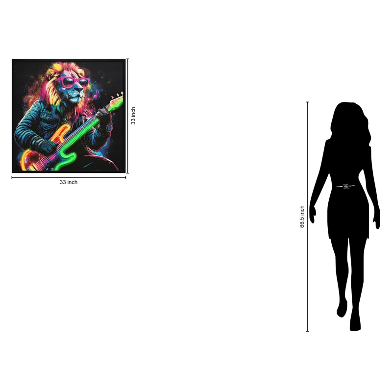 Maklaine Neon Groove II LED Neon Wall Art in Multi-Color Wood Frame