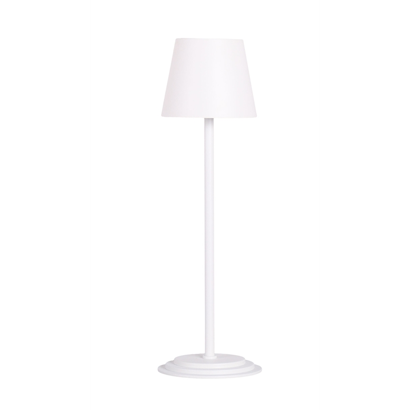 Maklaine Set of 2 Rechargeable LED Metal Table Lamps in White