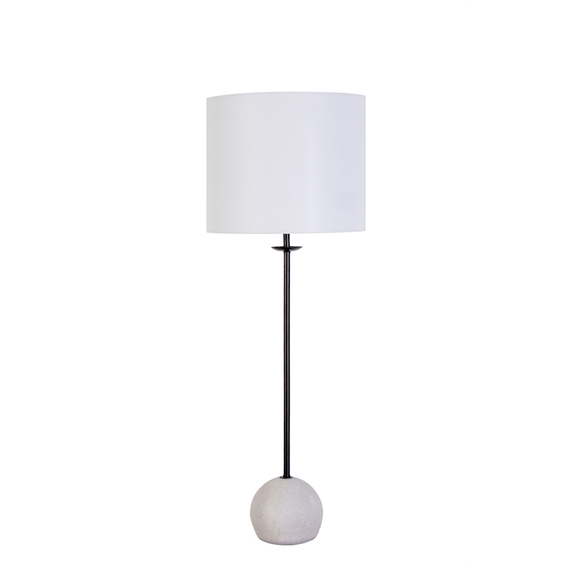 Maklaine Set of 2 Geometric Concrete Buffet Lamps in Matte Black