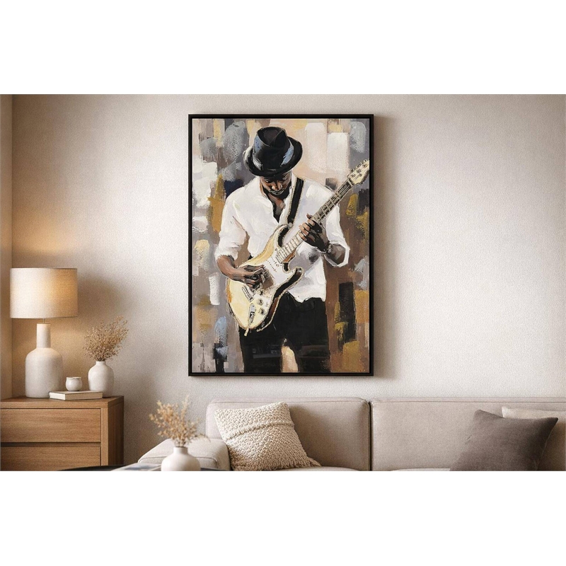 Maklaine Midnight Riff II Hand-Embellished Canvas 36