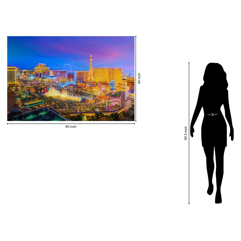 Maklaine Las Vegas NV Tempered Glass Wall Art 60