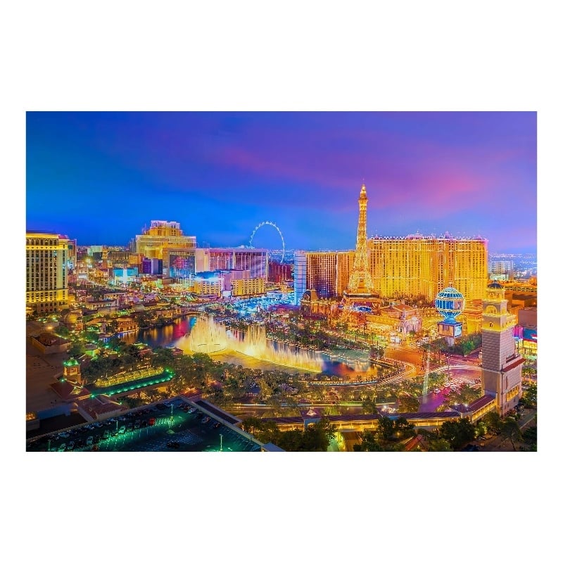 Maklaine Las Vegas NV Tempered Glass Wall Art 60