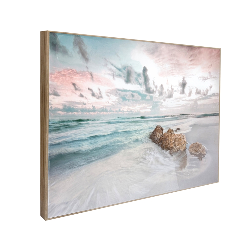 Maklaine Blush Tide Gloss Canvas Art 32