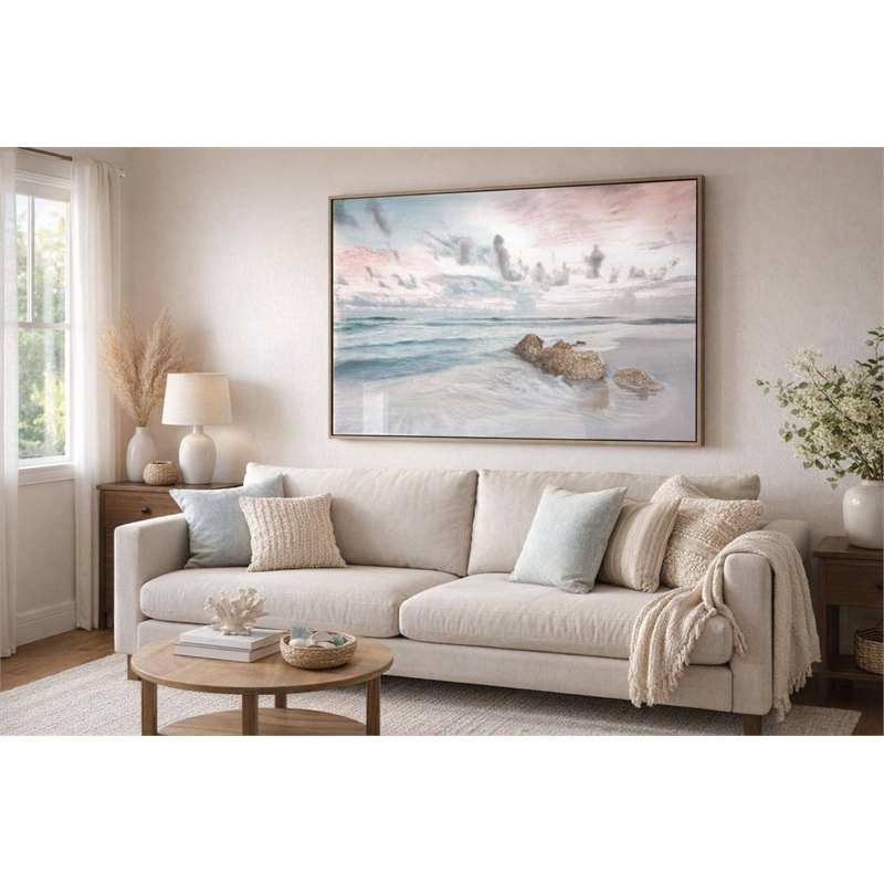 Maklaine Blush Tide Gloss Canvas Art 32