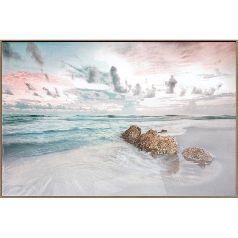 Maklaine Blush Tide Gloss Canvas Art 32
