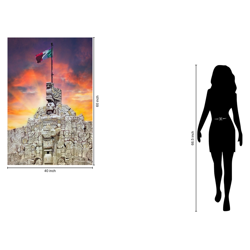 Maklaine Mexican Pride Tempered Glass Wall Art 40