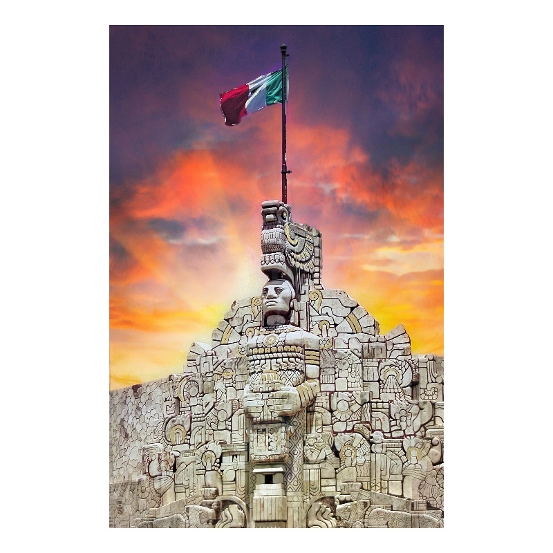 Maklaine Mexican Pride Tempered Glass Wall Art 40