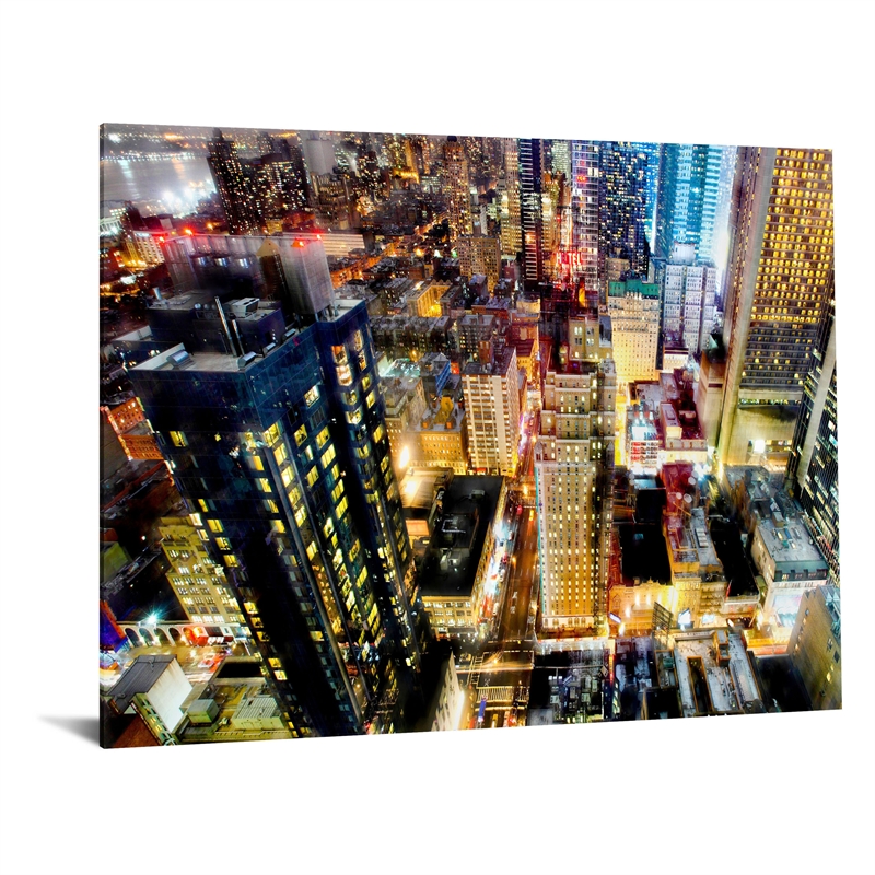 Maklaine Midnight Grid Tempered Glass Wall Art 60