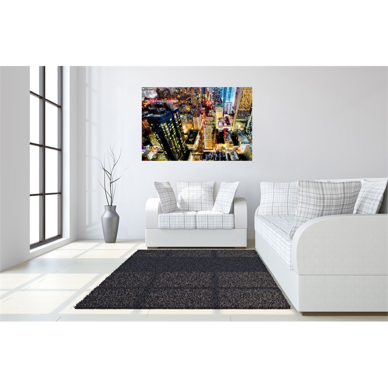 Maklaine Midnight Grid Tempered Glass Wall Art 60