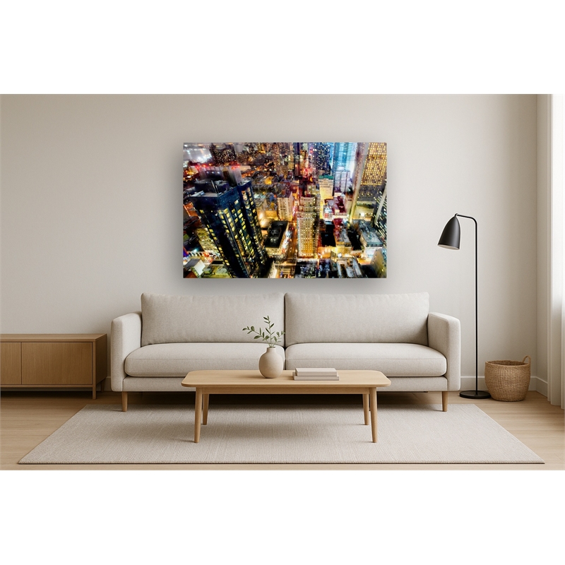 Maklaine Midnight Grid Tempered Glass Wall Art 60