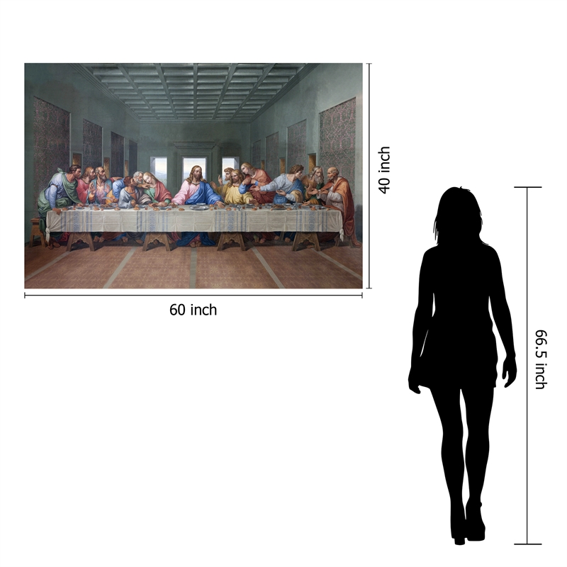 Maklaine Last Supper Tempered Glass Wall Art 60