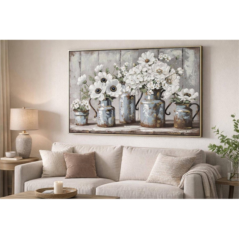 Maklaine Rustic Blossoms Study Framed Canvas 24