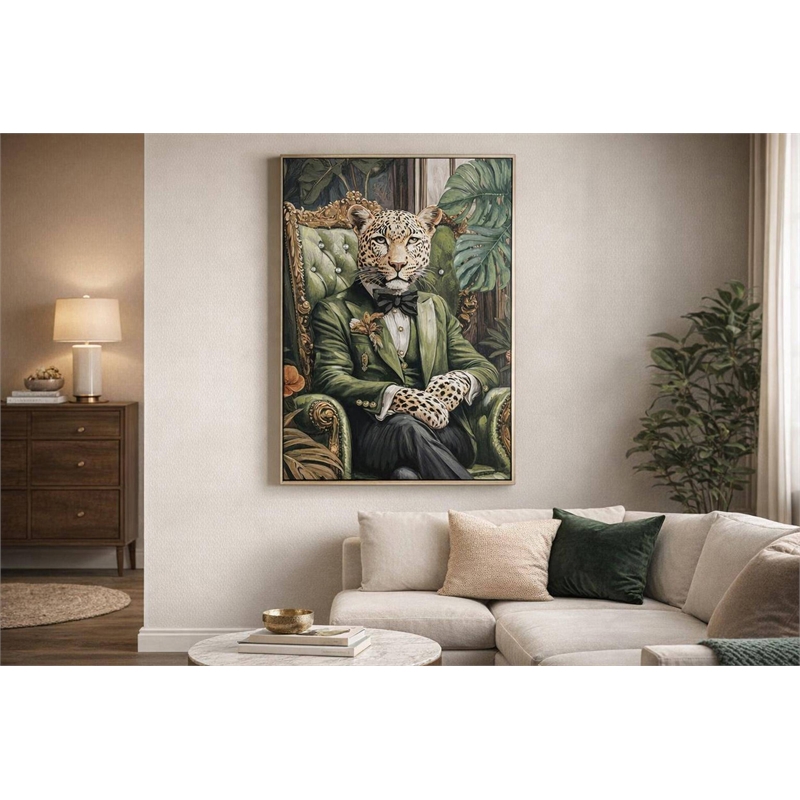 Maklaine Emerald Aristocrat Hand-Embellished Canvas 40