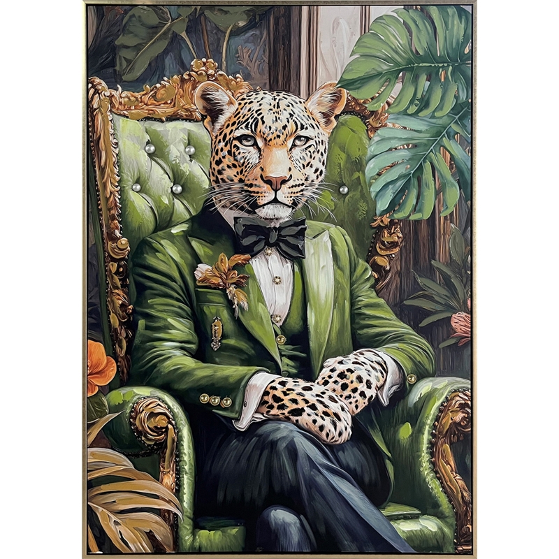 Maklaine Emerald Aristocrat Hand-Embellished Canvas 40