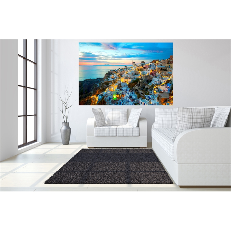 Maklaine Santorini Tempered Glass Wall Art 60