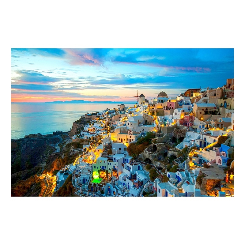 Maklaine Santorini Tempered Glass Wall Art 60