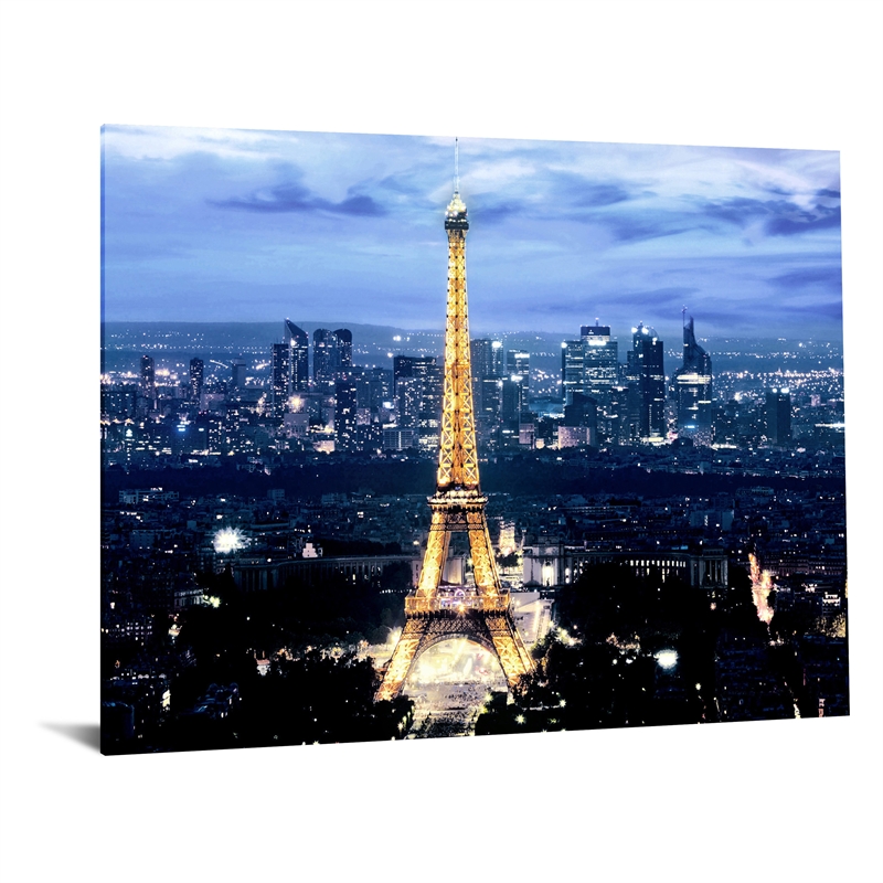 Maklaine Paris at Night Tempered Glass Wall Art 60