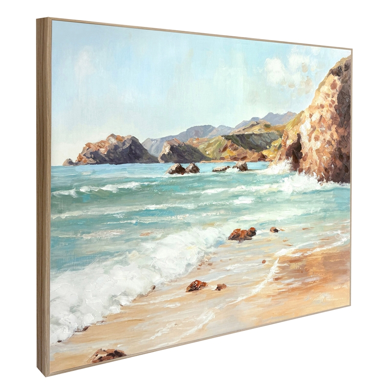 Maklaine Coastal Daybreak II Hand-Embellished Canvas 36