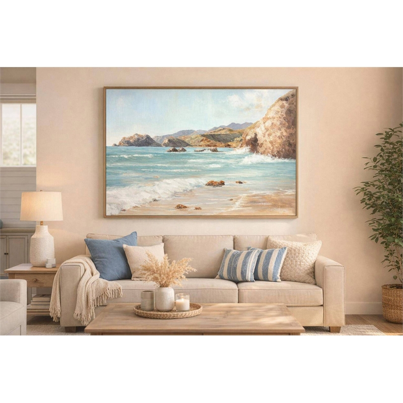 Maklaine Coastal Daybreak II Hand-Embellished Canvas 36