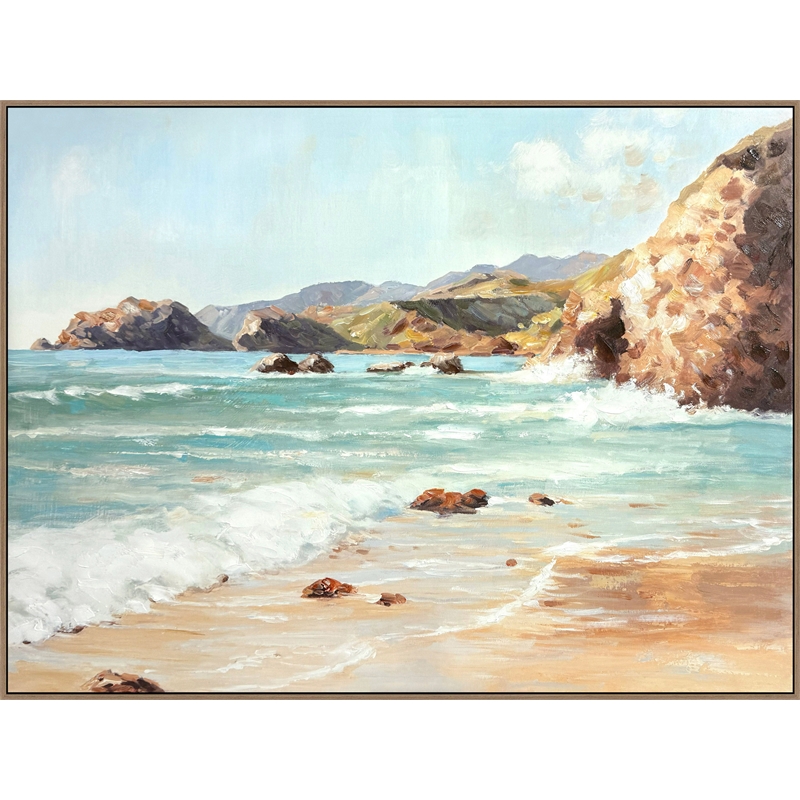 Maklaine Coastal Daybreak II Hand-Embellished Canvas 36