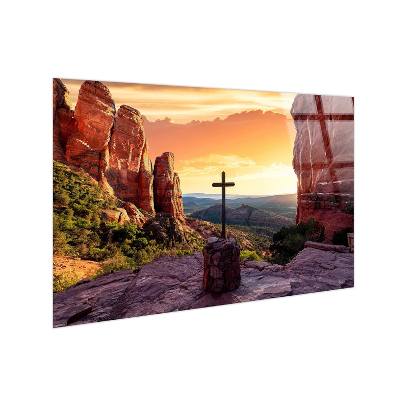 Maklaine Canyon Devotion Tempered Glass Wall Art 40