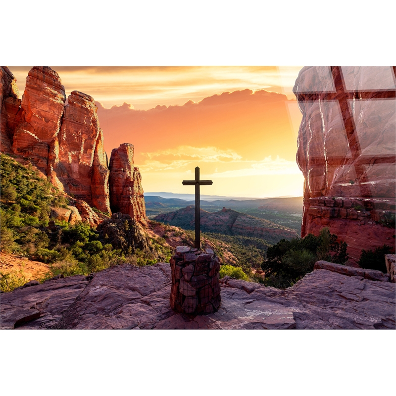 Maklaine Canyon Devotion Tempered Glass Wall Art 40