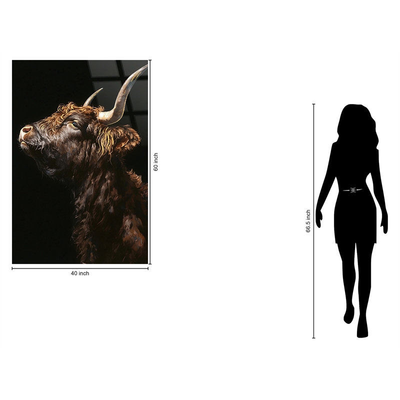 Maklaine Noble Highland Tempered Glass Wall Art 40