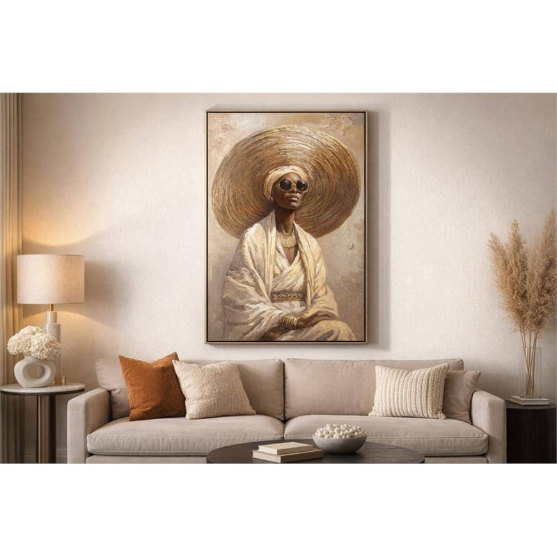 Maklaine Sunlit Muse I Hand-Embellished Canvas 48