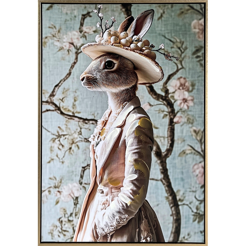 Maklaine Garden Hare II Hand-Embellished Canvas 24
