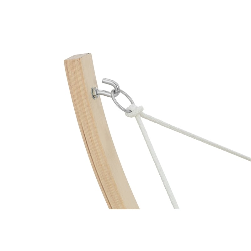 Maklaine Brown Beech Wood Baby Hammock with Linen for Ages 0 to 36 Months