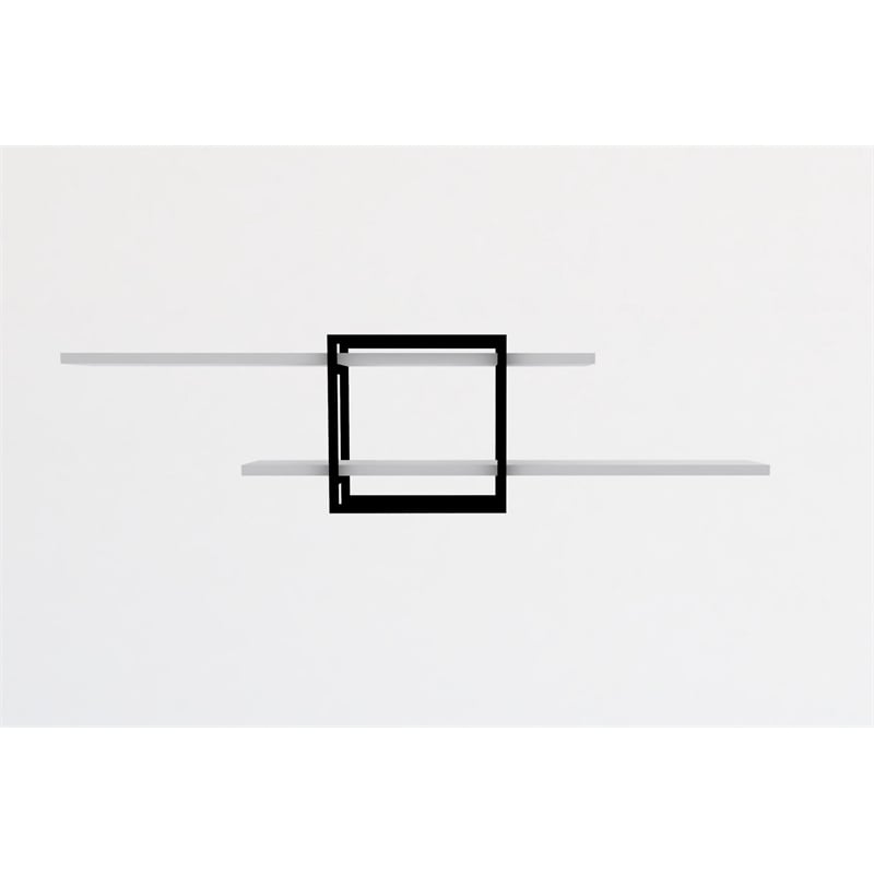 Maklaine White Wall Mounted Display Shelf with 40 x 20 Oven Painted Profile