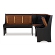 Kingfisher Lane Transitional Solid Wood Dining Nook in Black