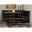 Kingfisher Lane Transitional Solid Wood Dining Nook in Black