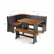 Kingfisher Lane Transitional Solid Wood Dining Nook in Black