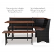 Kingfisher Lane Transitional Solid Wood Dining Nook in Black