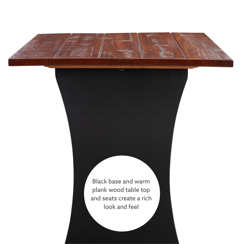 Kingfisher Lane Transitional Solid Wood Dining Nook in Black